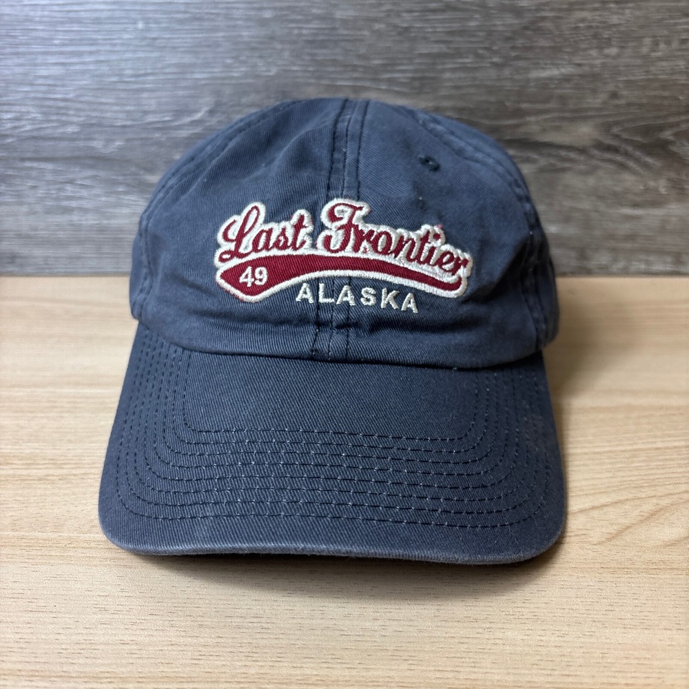 Alaska Hat Cap Strap Back Blue‎ Last Frontier Adjustable